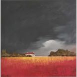 David GAINFORD (British b. 1941) Stormy Skies, Oil on canvas, Signed lower left, 15.25" x 15.25" (