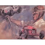 20th Century, Tazio Nuvalari (Italian Racing Driver), Colour print, 8" x 10.25" 9.25" (20cm x 26cm)