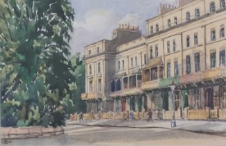 George HOLLOWAY (British 1883-1976) Victoria Square Bristol, Watercolour, Signed with monogramme and