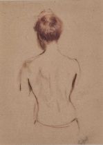 ƚ Hyman SEGAL (British 1914-2004) Study of a female nude, Red chalk on paper, Signed lower right,