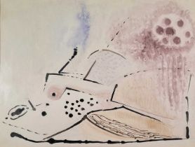 ƚ J W (20th Century) Untitled Abstract, Watercolour, Signed with initials lower right, 18.75" x 24.