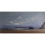 ƚ Spencer LEE (British 20th / 21st Century) Ebb Tide I (Figures on a beach), Colour print, 16.5" x