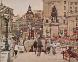 ƚ Ken HOWARD (British 1932-2022) Trafalgar Square, Limited edition print, Signed and numbered 1/