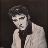 David GAINFORD (British b. 1941) Elvis Presley, Oil on canvas, Signed lower left, 39.25" x 39.25" (