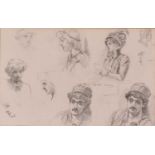 James Shaw CROMPTON RI (British 1853-1916) A series of sketches of various figures from the artist's
