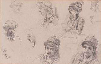 James Shaw CROMPTON RI (British 1853-1916) A series of sketches of various figures from the artist's