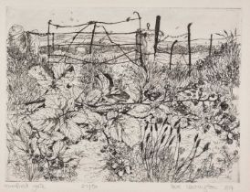 ƚ Sue LEWINGTON (British b. 1956) Moorfield Gate, Limited edition etching, Signed and dated '84