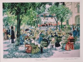 ƚ Faye WHITTAKER (British 20th Century) Band Stand, Limited edition print, Signed in pencil lower