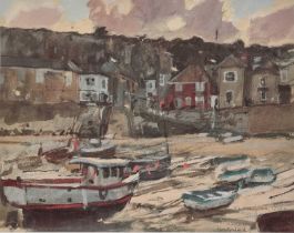 ƚ Ken HOWARD (British 1932-2022) Mousehole Harbour, Limited edition print, Signed and numbered 1/500
