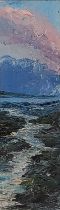 Elaine OXTOBY (British b. 1957) Trail to the Sea II, Oil on board, titled verso, 11.75" x 3.5" (30cm