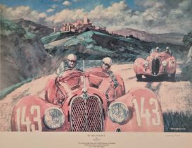 ƚ Barry ROWE (British 1938-2022) In Hot Pursuit (The Winning Alfa Romeo 8C 2900 B driven by