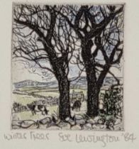 ƚ Sue LEWINGTON (British b. 1956) Winter Trees, Colour etching, inscribed, signed and dated '84, 2.