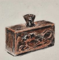 Vaughan ALLEN (British b. 1952) Oriental Bottle, Crayon on paper, titled, signed and dated 2012 on