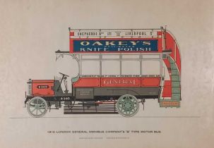 ƚ 20th Century, 1910 London General Omnibus Company's 'B' Type Motor Bus, Colour print, after