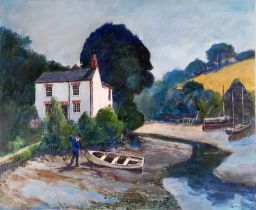 Jeremy KING (British 1933-2020) Coombe Creek, Oil on board, Signed and dated 1999 lower right,