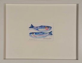 Sarah BELL (British b.1964) Herring I, Watercolour, Signed in pencil lower right, inscribed lower