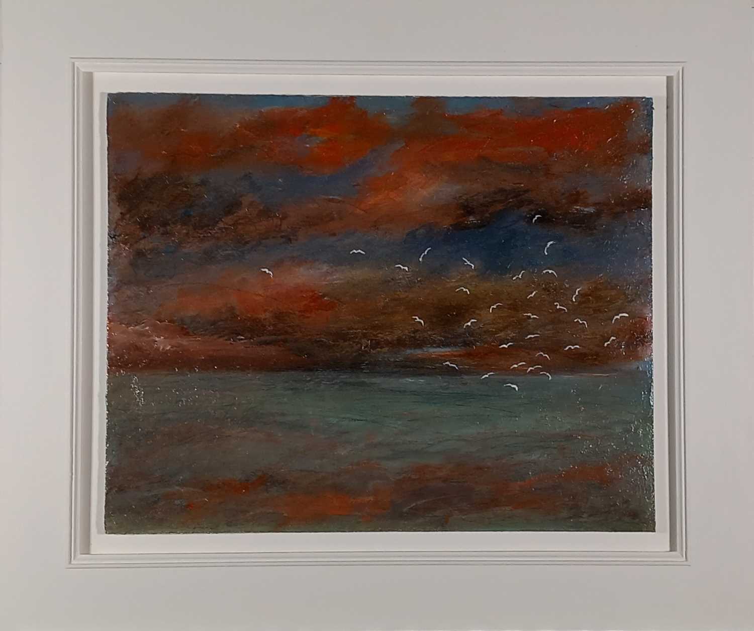 Elaine OXTOBY (British b. 1957) Land, Sea and Sky, Acrylic on board, titlled verso, 16" x 20" ( - Image 2 of 3