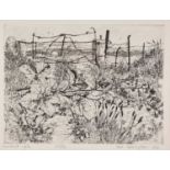 ƚ Sue LEWINGTON (British b. 1956) Moorfield Gate, Limited edition etching, Signed and dated '84