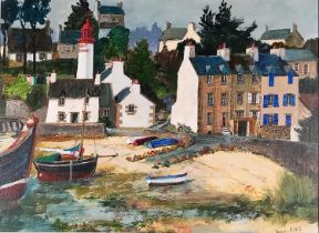 Jeremy KING (British 1933-2020) Aber Wrac'h - Saint Antoine, Oil on board, Signed lower right,