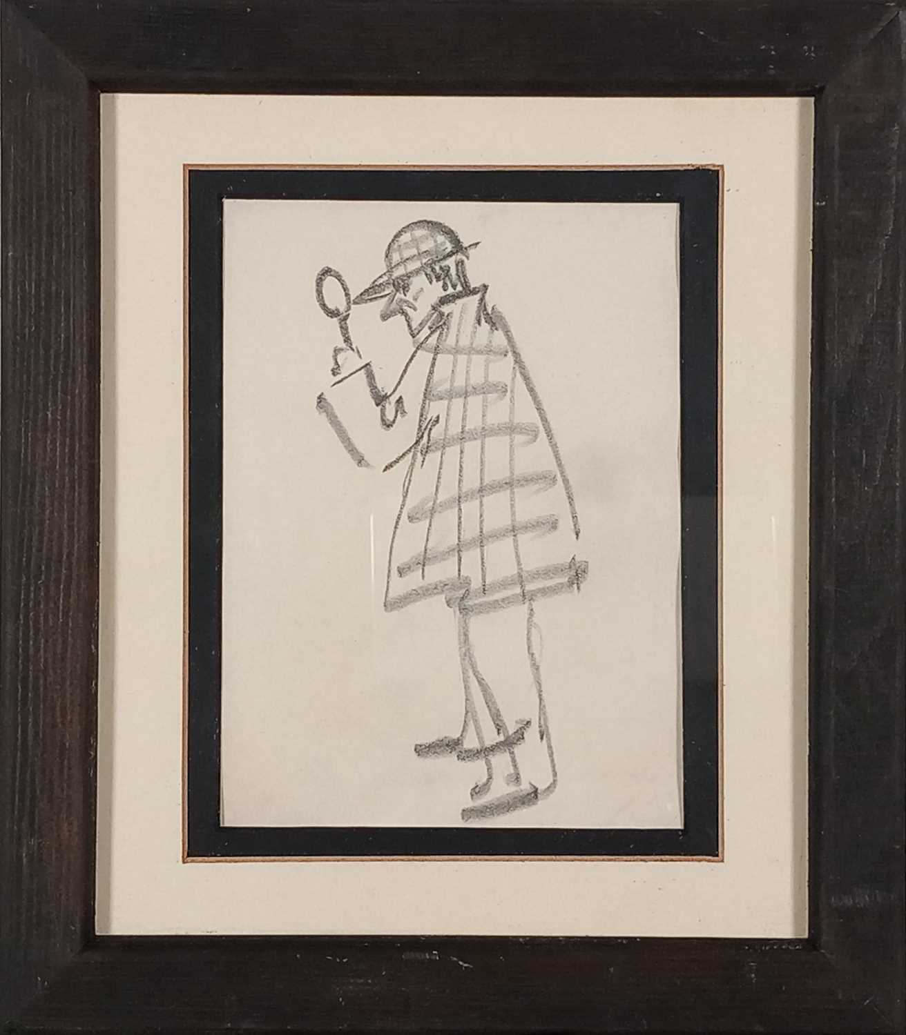 ƚ Hyman SEGAL (British 1914-2004) Sherlock Holmes, Pencil drawing, 5" x 3.75" (12cm x 9cm) - Image 2 of 3