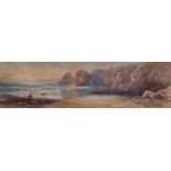 Sydney E. HART (British 1867-1921) Lion Rock from Pentreath Beach, Watercolour, Signed lower