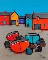 Paul BURSNALL (British b. 1948) Three Plus, Acrylic on canvas, Signed and dated 2023 lower right,