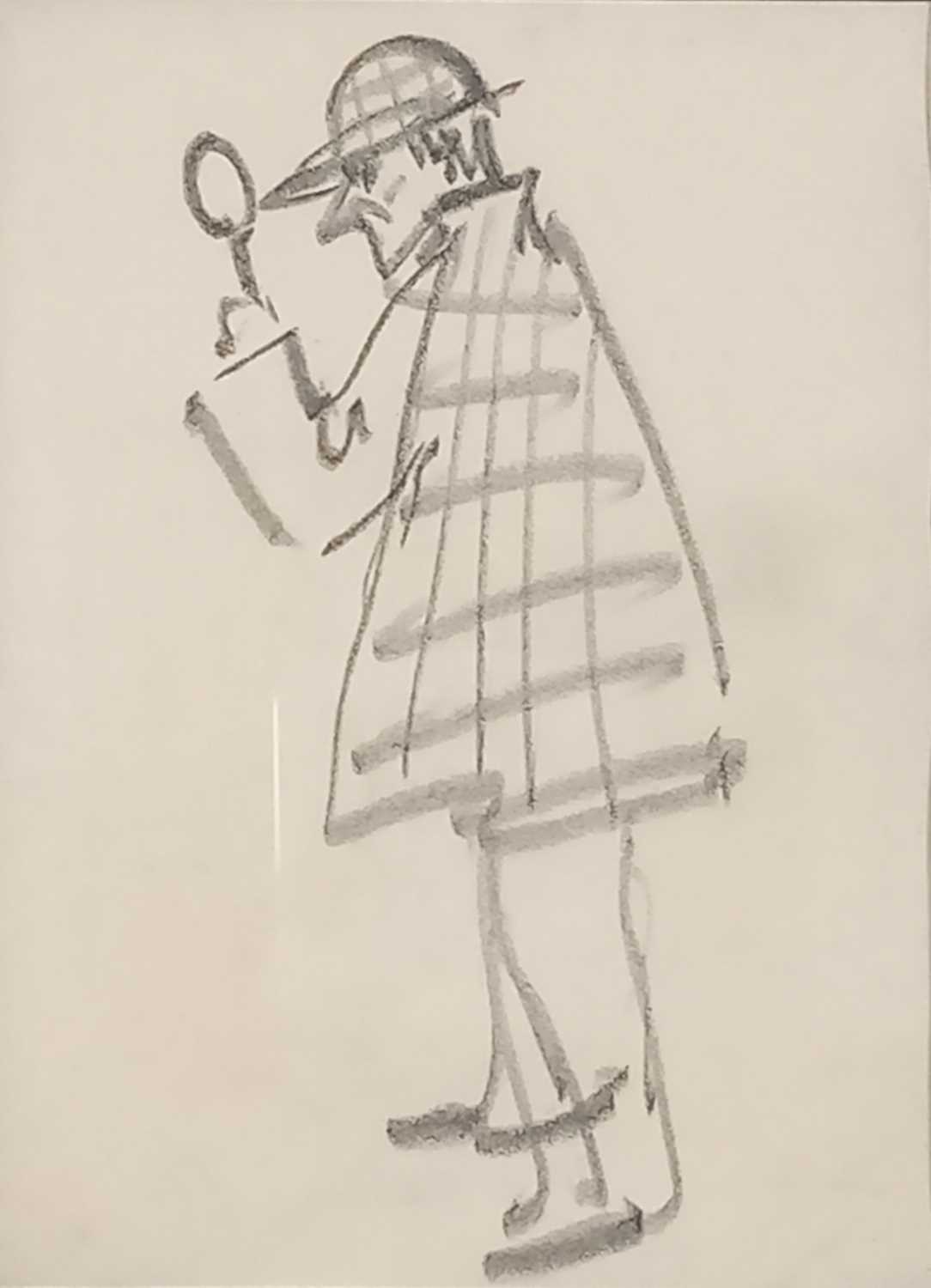 ƚ Hyman SEGAL (British 1914-2004) Sherlock Holmes, Pencil drawing, 5" x 3.75" (12cm x 9cm)
