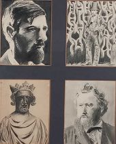 Vaughan ALLEN (British b. 1952) Four studies of British historical figures (D.H. Lawrence,