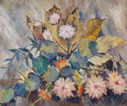 ƚ Marjorie DAVIES (British 1906-2007) An Array of Flowers, Oil on canvas, 19.5" x 23.5" (49cm x