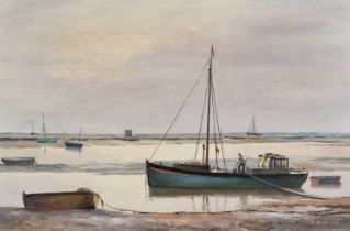 ƚ Alfred Vavasour HAMMOND (British 1900-1985) Leigh Bawley Coming in on the Tide, Oil on board,