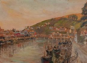 Harold Ernest Farquhar VIVIAN (British, Exhibited 1909-1933) Harbour (possibly Looe), Oil on
