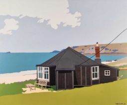 Sean SCOTT (British b. 1990) Beach House, Acrylic on board, Signed and dated '23 lower right, titled