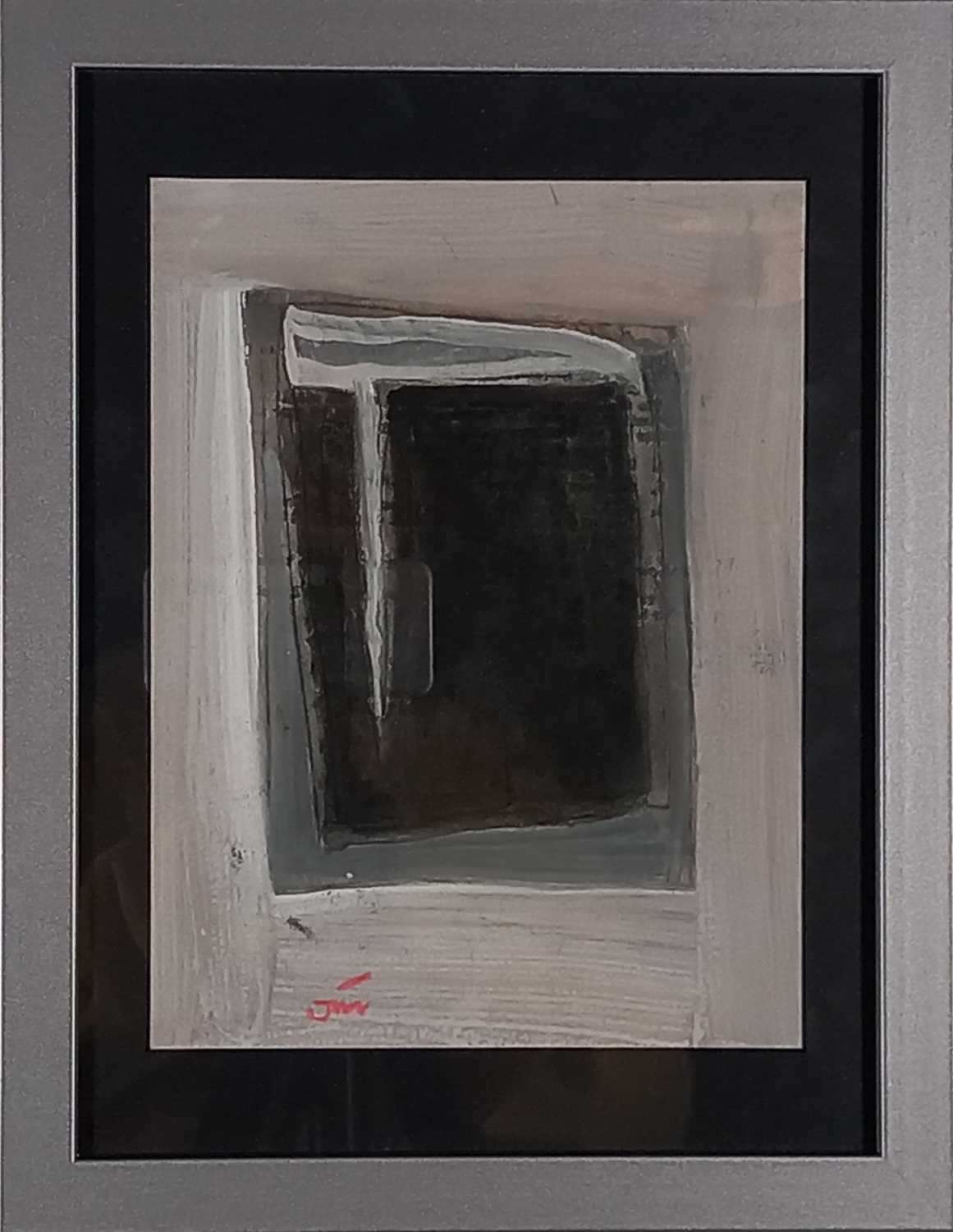 ƚ Tony O'MALLEY (Irish 1913-2003) Abstract in Black, White and Grey, Gouache, Signed with initials - Image 2 of 3