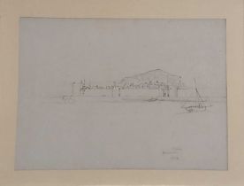Cornelius VARLEY (British 1781-1873) Caernarfon (Castle, Wales), Pencil drawing, Signed, inscribed