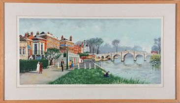 Jeremy KING (British 1933-2020) Richmond Bridge, Limited edition lithograph, Signed lower right,