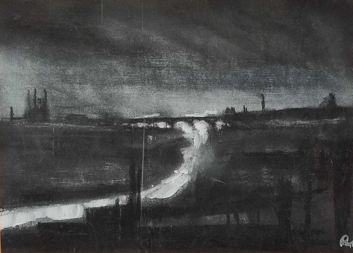 ƚ Paul MITCHELL (British b. 1974) Monotone Urban R9, Mixed media on paper, Signed with initials