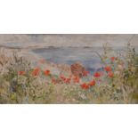ƚ Nan HEATH (British 1922-1995) Deep Point Poppies, Watercolour, Signed lower right, 16" x 30" (40cm
