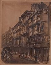 Charles BIRD (British Active 1892-1907) Landoger Tavern, Great King Street Bristol, Etching, 5.75" x