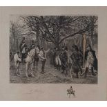 Louis RUET (French 1861-1951) The Parting Grip before the Battle, Limited edition etching (375), (