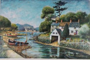 Jeremy KING (British 1938-2020) Helford Creek, Cornwall, Limited edition Lithograph, Signed lower