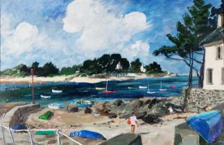 Jeremy KING (British 1933-2020) Ille de Carlo, Brittany (sic), Oil on board, Signed and dated 1999