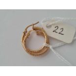 A pair of fancy earrings 9ct