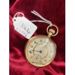 A rolled gold WALTHAM pocket watch with fancy face