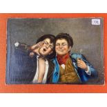 Italian School MONDA? - Two boys, one smoking, 10"x 15", unframed