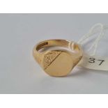 A GENT GOLD SIGNET RING 18CT GOLD SIZE X