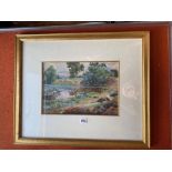 FAIRFAX MUCKLEN 1905 - A lily pond, 9.5" x 14", signed and dated