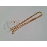 A long flat link neck chain 9ct 18 inch 3.4 gms