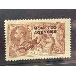 MOROCCO AGENCIES SG73 (1935) 2sh6d. Re-engraved Seahorse Mint. Cat £55