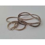 Silver bangle & neck chain 35g