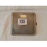 A cigarette case, engine turned, 3.5" wide, Birmingham 1929, 130g